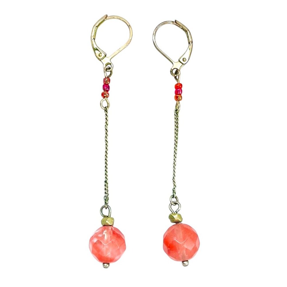 Beautiful Orange Dangle Earrings